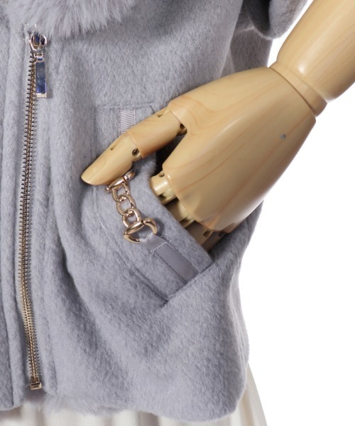 axes femme(アクシーズファム)の「ライダース風ショートコート(ピーコート・レディース・ネイビー/グレー/ベージュ・MEDIUM)」の21枚目の写真