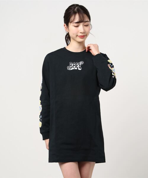 PIGMENT FLOWER APE HEAD L / S TEE ONEPIECE L