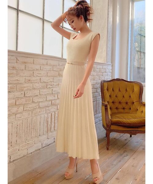 RESEXXY（リゼクシー）の「リブフレアニットワンピース【セットアップ着用可能】（ワンピース・レディース・ホワイト/ブラック/モカ・FREE）」の5枚目の写真