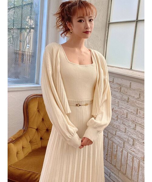 RESEXXY（リゼクシー）の「リブフレアニットワンピース【セットアップ着用可能】（ワンピース・レディース・ホワイト/ブラック/モカ・FREE）」の9枚目の写真