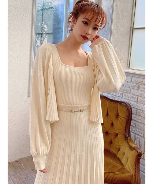 RESEXXY（リゼクシー）の「リブフレアニットワンピース【セットアップ着用可能】（ワンピース・レディース・ホワイト/ブラック/モカ・FREE）」の10枚目の写真