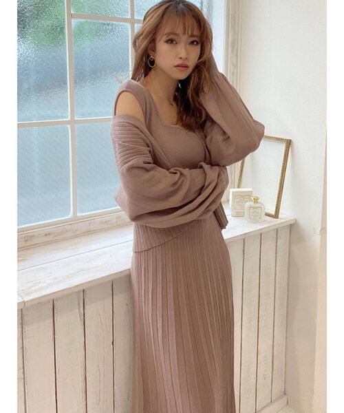 RESEXXY（リゼクシー）の「リブフレアニットワンピース【セットアップ着用可能】（ワンピース・レディース・ホワイト/ブラック/モカ・FREE）」の19枚目の写真