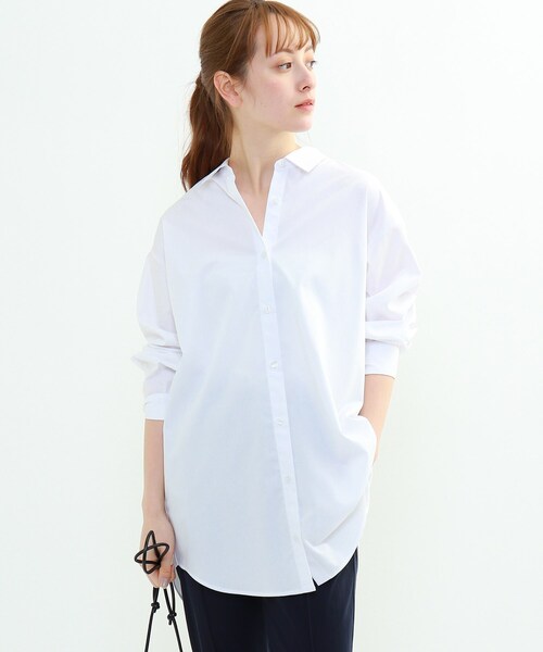 INDIVI（インディヴィ）の「「S」プレミアブロードシャツ（シャツ/ブラウス・レディース・ホワイト系/サックスブルー/ネイビー・03/05）」の7枚目の写真