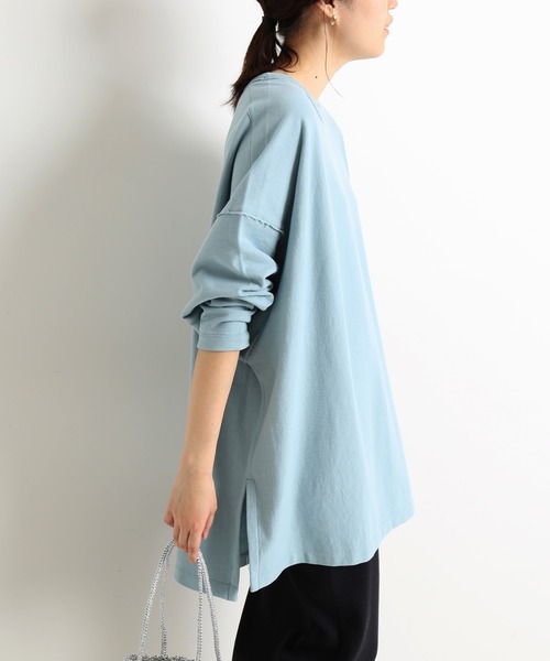 SLOBE IENA(スローブイエナ)の「ドライ裏毛BIGプルオーバー【手洗い可能】◆(Tシャツ/カットソー・レディース・グレー/グレー系その他/サックスブルー・FREE)」の3枚目の写真