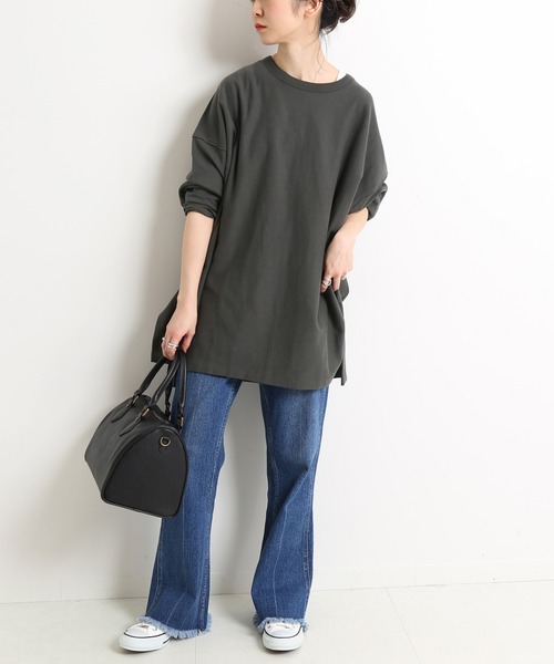 SLOBE IENA(スローブイエナ)の「ドライ裏毛BIGプルオーバー【手洗い可能】◆(Tシャツ/カットソー・レディース・グレー/グレー系その他/サックスブルー・FREE)」の16枚目の写真