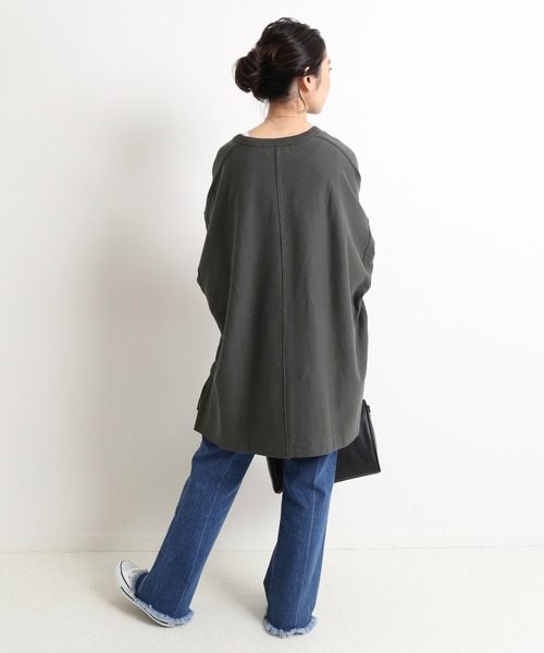 SLOBE IENA(スローブイエナ)の「ドライ裏毛BIGプルオーバー【手洗い可能】◆(Tシャツ/カットソー・レディース・グレー/グレー系その他/サックスブルー・FREE)」の11枚目の写真