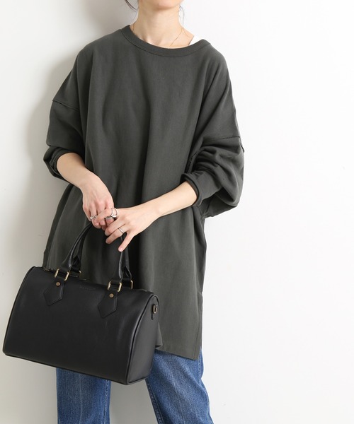 SLOBE IENA(スローブイエナ)の「ドライ裏毛BIGプルオーバー【手洗い可能】◆(Tシャツ/カットソー・レディース・グレー/グレー系その他/サックスブルー・FREE)」の6枚目の写真