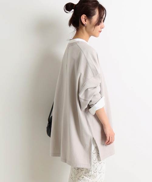 SLOBE IENA(スローブイエナ)の「ドライ裏毛BIGプルオーバー【手洗い可能】◆(Tシャツ/カットソー・レディース・グレー/グレー系その他/サックスブルー・FREE)」の17枚目の写真