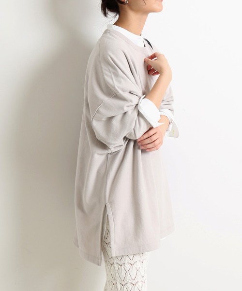 SLOBE IENA(スローブイエナ)の「ドライ裏毛BIGプルオーバー【手洗い可能】◆(Tシャツ/カットソー・レディース・グレー/グレー系その他/サックスブルー・FREE)」の21枚目の写真