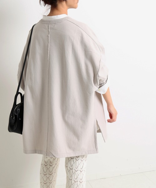 SLOBE IENA(スローブイエナ)の「ドライ裏毛BIGプルオーバー【手洗い可能】◆(Tシャツ/カットソー・レディース・グレー/グレー系その他/サックスブルー・FREE)」の12枚目の写真