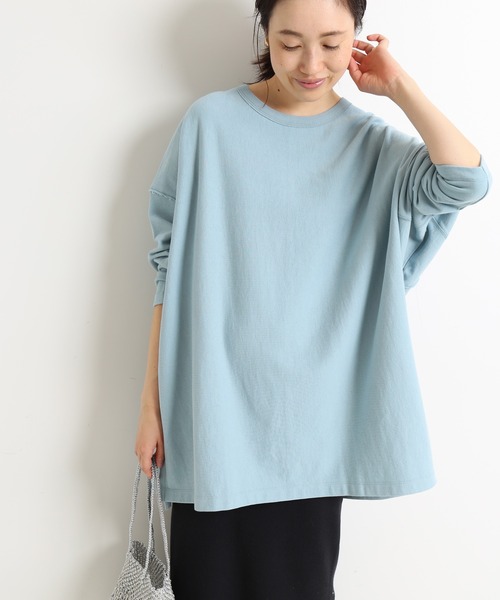 SLOBE IENA(スローブイエナ)の「ドライ裏毛BIGプルオーバー【手洗い可能】◆(Tシャツ/カットソー・レディース・グレー/グレー系その他/サックスブルー・FREE)」の13枚目の写真