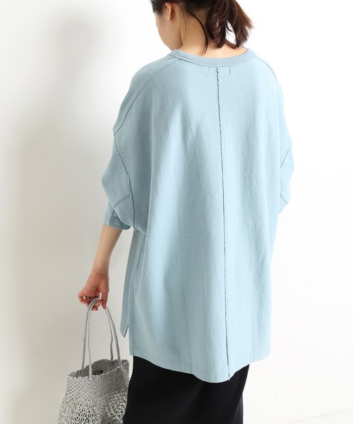 SLOBE IENA(スローブイエナ)の「ドライ裏毛BIGプルオーバー【手洗い可能】◆(Tシャツ/カットソー・レディース・グレー/グレー系その他/サックスブルー・FREE)」の8枚目の写真