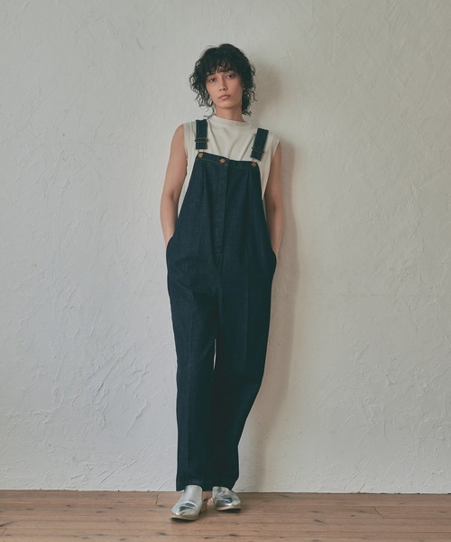 MARIE MILLER（マリー ミラー）の「Marie Miller DENIM OVERALLS (マリーミラー デニムオーバーオール)(2colors)(Women's)(MM029)（サロペット/オーバーオール・レディース・ライトグレー/インディゴブルー・S/M）」の2枚目の写真