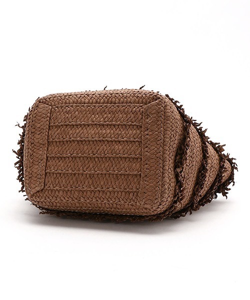 MONO　COMME CA（モノコムサ）の「べっ甲調ハンドル フリンジ かごバッグ（かごバッグ・レディース・ブラウン/ベージュ・FREE）」の9枚目の写真