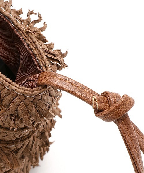 MONO　COMME CA（モノコムサ）の「べっ甲調ハンドル フリンジ かごバッグ（かごバッグ・レディース・ブラウン/ベージュ・FREE）」の10枚目の写真