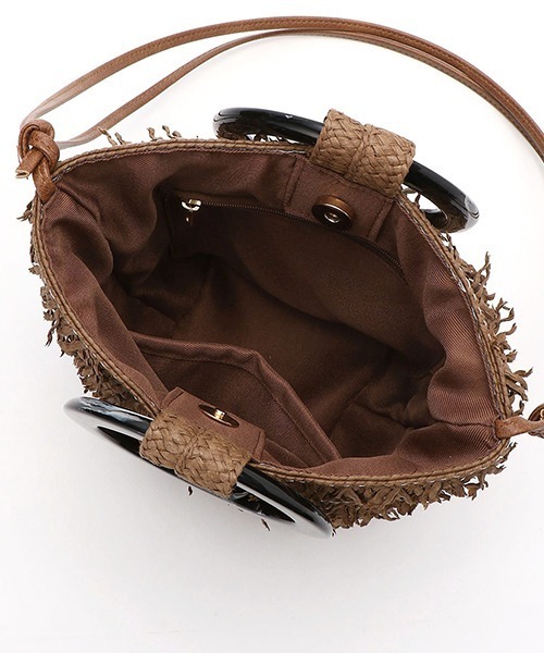 MONO　COMME CA（モノコムサ）の「べっ甲調ハンドル フリンジ かごバッグ（かごバッグ・レディース・ブラウン/ベージュ・FREE）」の12枚目の写真