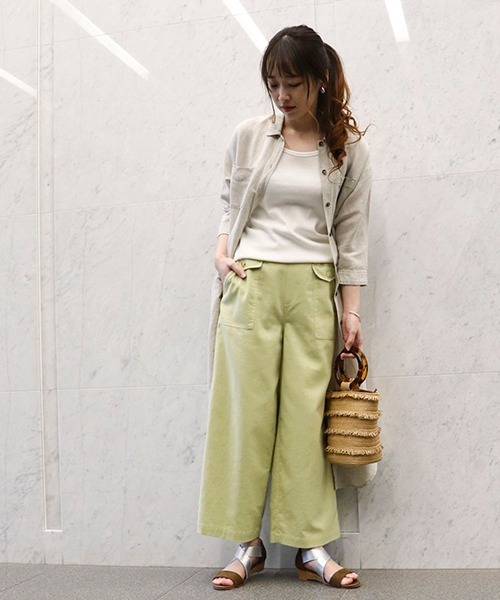 MONO　COMME CA（モノコムサ）の「べっ甲調ハンドル フリンジ かごバッグ（かごバッグ・レディース・ブラウン/ベージュ・FREE）」の18枚目の写真