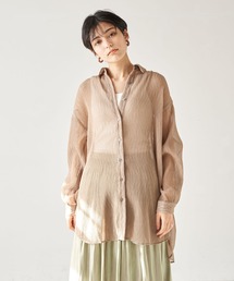 YECCA VECCA | シアー楊柳ロングシャツ　＊(シャツ/ブラウス)