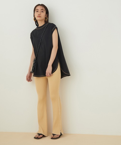 ADAM ET ROPE'（アダムエロペ）の「【WEB限定】フレアフレンチスリーブTEE（Tシャツ/カットソー・レディース・ブラック/ホワイト/グリーン系その他2/クリーム・FREE）」の21枚目の写真