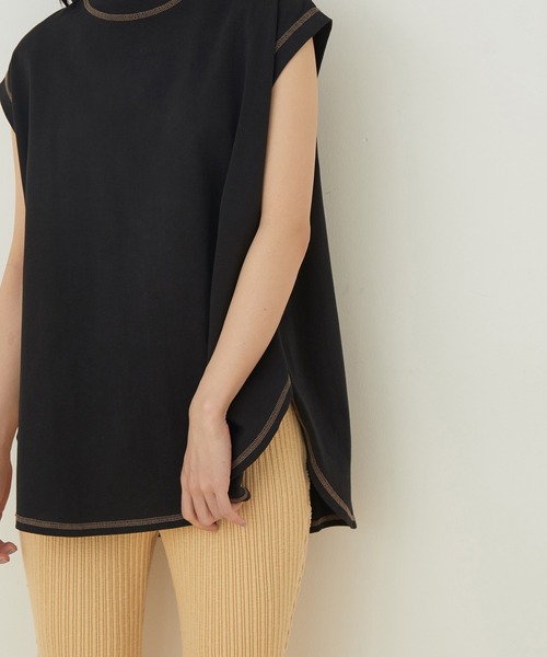 ADAM ET ROPE'（アダムエロペ）の「【WEB限定】フレアフレンチスリーブTEE（Tシャツ/カットソー・レディース・ブラック/ホワイト/グリーン系その他2/クリーム・FREE）」の18枚目の写真