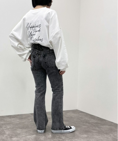 apres jour mignon（アプレジュールミニョン）の「アソートスリットロンＴ３【ZOZOTOWN限定アイテム】（Tシャツ/カットソー・レディース・ダークブルー/ブラック系その他2/オフホワイト/ブラック系その他/ホワイト系その他3/ホワイト系その他2/ホワイト系その他/アイボリー/ブルー系その他/ブラック/パープル・フリー/X-LARGE）」の15枚目の写真