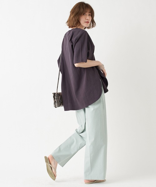 RIVE DROITE（リヴドロワ）の「リネン混センタープレスワイドパンツ（その他パンツ・レディース・ミント/パープル・FREE）」の12枚目の写真