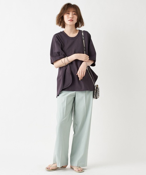 RIVE DROITE（リヴドロワ）の「リネン混センタープレスワイドパンツ（その他パンツ・レディース・ミント/パープル・FREE）」の11枚目の写真