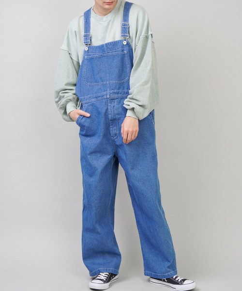 SPINNS（スピンズ）の「【ゆったりシルエット】デニムオーバーオール（サロペット/オーバーオール・メンズ・ネイビー/ブルー・M/L）」の2枚目の写真