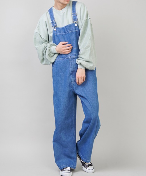SPINNS（スピンズ）の「【ゆったりシルエット】デニムオーバーオール（サロペット/オーバーオール・メンズ・ネイビー/ブルー・M/L）」の5枚目の写真