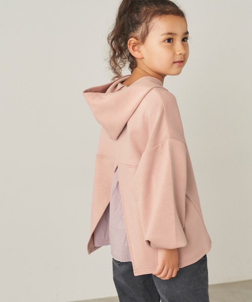 ＆yam（アンドヤム）の「バックスリットデザイン ダンボールパーカー（パーカー・キッズ・ピンク/ブルー/ベージュ/ブラック/ブラウン・110-120cm/120-130cm/130-140cm/150-160cm/140-150cm）」の5枚目の写真