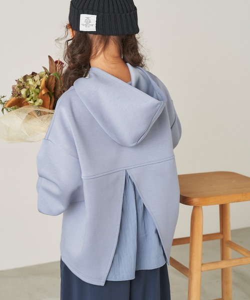 ＆yam（アンドヤム）の「バックスリットデザイン ダンボールパーカー（パーカー・キッズ・ピンク/ブルー/ベージュ/ブラック/ブラウン・110-120cm/120-130cm/130-140cm/150-160cm/140-150cm）」の4枚目の写真