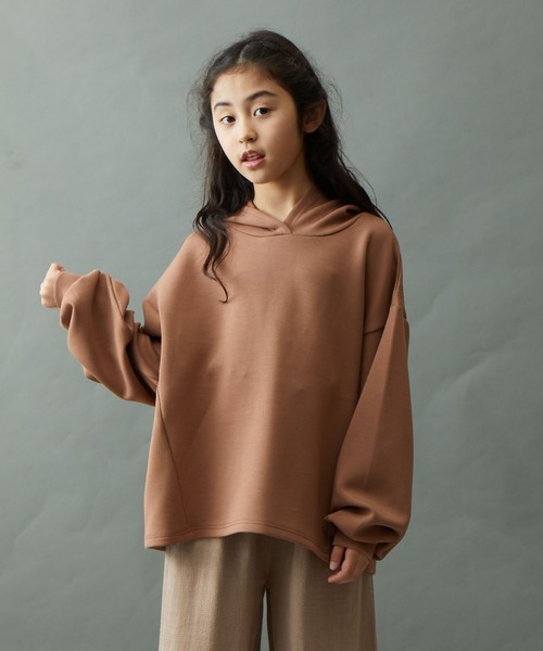 ＆yam（アンドヤム）の「バックスリットデザイン ダンボールパーカー（パーカー・キッズ・ピンク/ブルー/ベージュ/ブラック/ブラウン・110-120cm/120-130cm/130-140cm/150-160cm/140-150cm）」の11枚目の写真