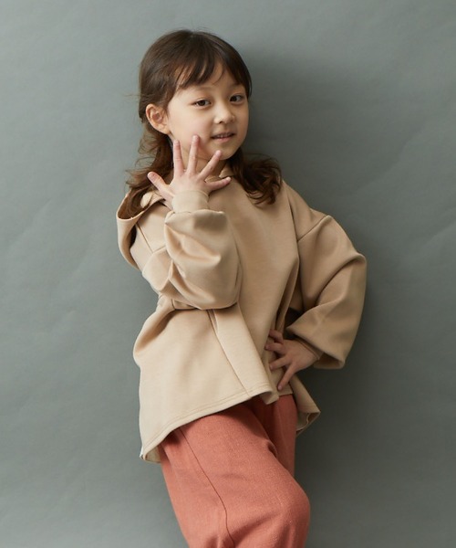 ＆yam（アンドヤム）の「バックスリットデザイン ダンボールパーカー（パーカー・キッズ・ピンク/ブルー/ベージュ/ブラック/ブラウン・110-120cm/120-130cm/130-140cm/150-160cm/140-150cm）」の13枚目の写真