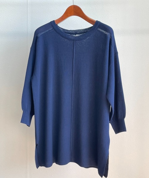 INTERPLANET（インタープラネット）の「センターラインニットプルオーバー（ニット/セーター・レディース・グリーン/ネイビー/レッド・FREE）」の2枚目の写真