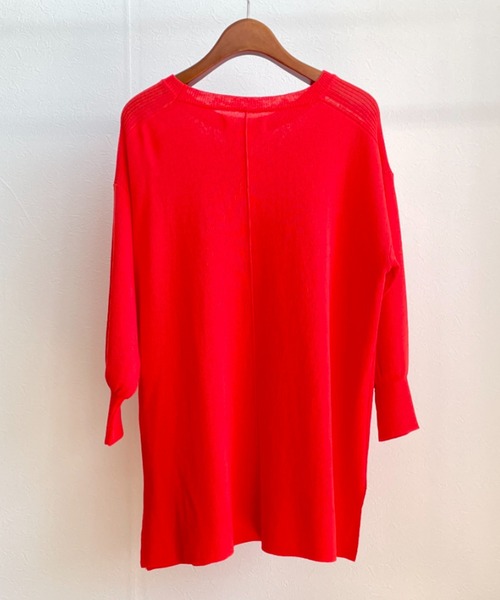 INTERPLANET（インタープラネット）の「センターラインニットプルオーバー（ニット/セーター・レディース・グリーン/ネイビー/レッド・FREE）」の6枚目の写真