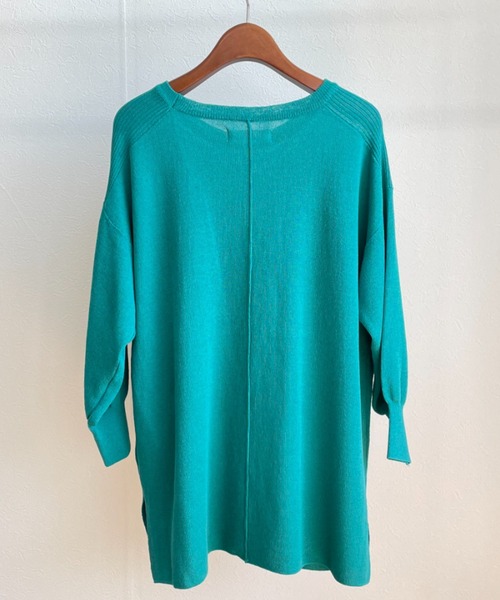 INTERPLANET（インタープラネット）の「センターラインニットプルオーバー（ニット/セーター・レディース・グリーン/ネイビー/レッド・FREE）」の7枚目の写真