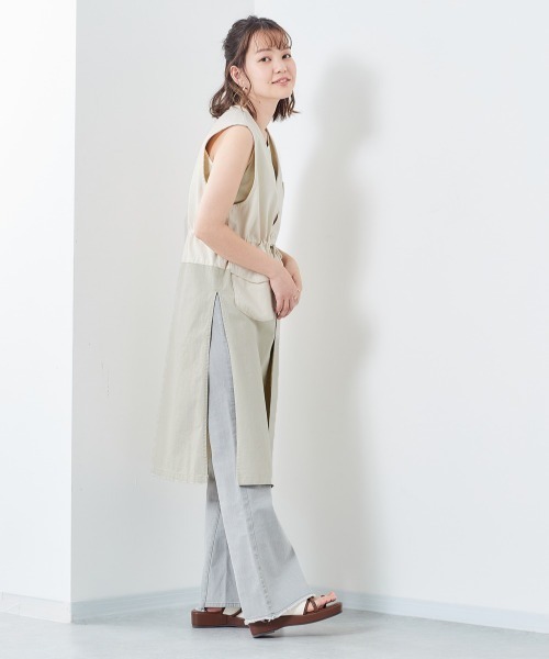 cepo(セポ)の「ミリタリーロングジレ(ワンピース・レディース・オフホワイト/カーキ・M)」の3枚目の写真