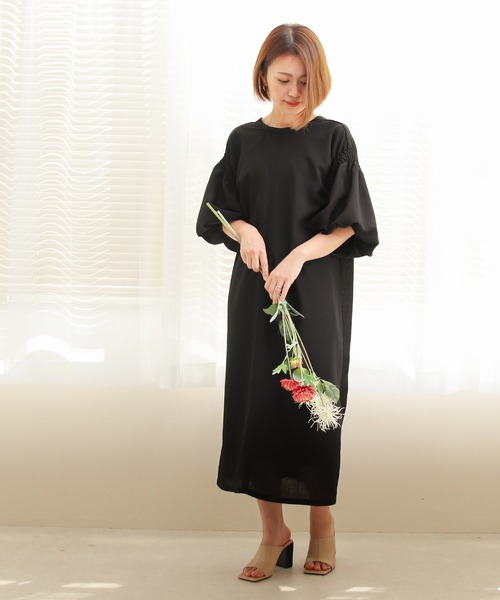 Social GIRL（ソーシャルガール）の「2WAYボリュームギャザーシャツワンピース（シャツワンピース・レディース・ブラック/オレンジ/モカ・M）」の18枚目の写真