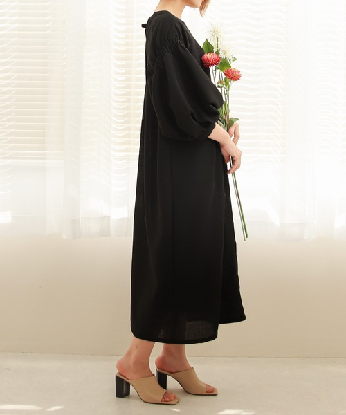 Social GIRL（ソーシャルガール）の「2WAYボリュームギャザーシャツワンピース（シャツワンピース・レディース・ブラック/オレンジ/モカ・M）」の12枚目の写真