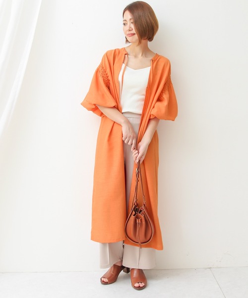 Social GIRL（ソーシャルガール）の「2WAYボリュームギャザーシャツワンピース（シャツワンピース・レディース・ブラック/オレンジ/モカ・M）」の19枚目の写真