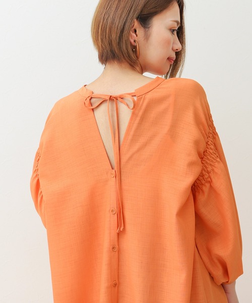 Social GIRL（ソーシャルガール）の「2WAYボリュームギャザーシャツワンピース（シャツワンピース・レディース・ブラック/オレンジ/モカ・M）」の22枚目の写真