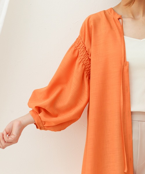 Social GIRL（ソーシャルガール）の「2WAYボリュームギャザーシャツワンピース（シャツワンピース・レディース・ブラック/オレンジ/モカ・M）」の16枚目の写真