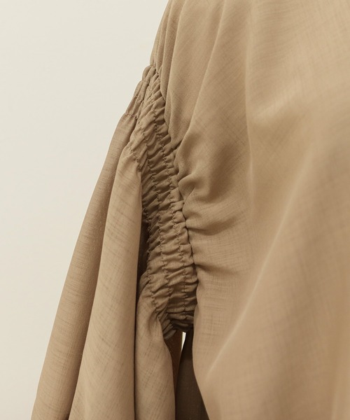 Social GIRL（ソーシャルガール）の「2WAYボリュームギャザーシャツワンピース（シャツワンピース・レディース・ブラック/オレンジ/モカ・M）」の9枚目の写真