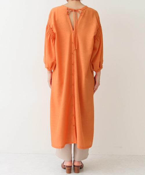 Social GIRL（ソーシャルガール）の「2WAYボリュームギャザーシャツワンピース（シャツワンピース・レディース・ブラック/オレンジ/モカ・M）」の11枚目の写真