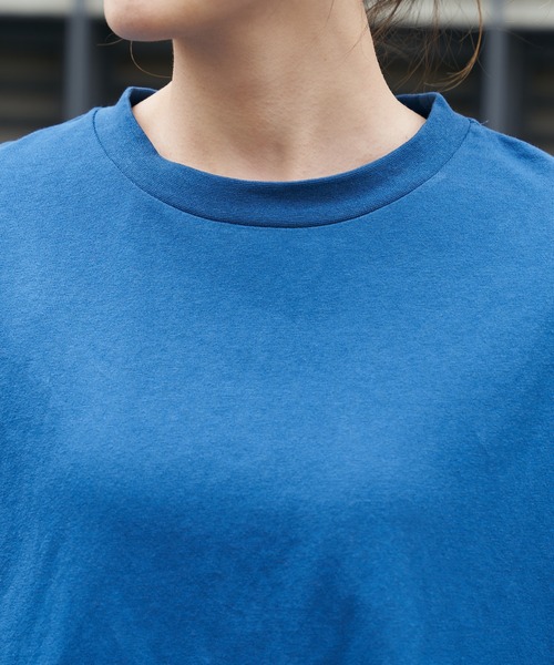 CIAOPANIC TYPY（チャオパニックティピー）の「【USAコットン】スリットチュニックTee（Tシャツ/カットソー・レディース・キャメル/ブルー/オフホワイト/ブラック・ONE SIZE）」の7枚目の写真