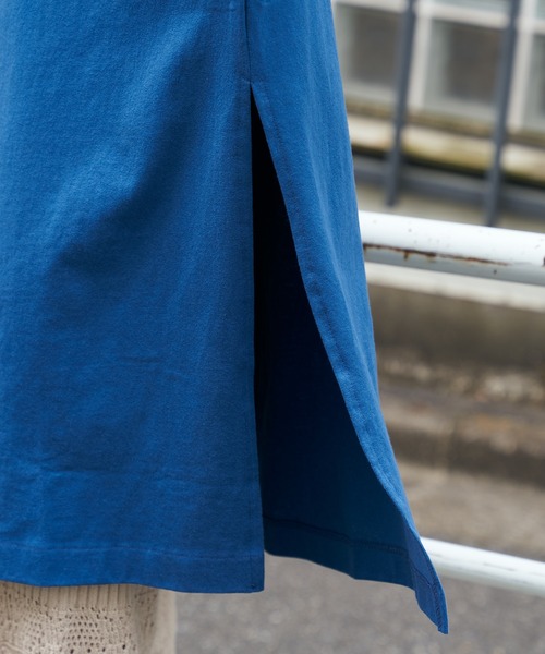 CIAOPANIC TYPY（チャオパニックティピー）の「【USAコットン】スリットチュニックTee（Tシャツ/カットソー・レディース・キャメル/ブルー/オフホワイト/ブラック・ONE SIZE）」の16枚目の写真