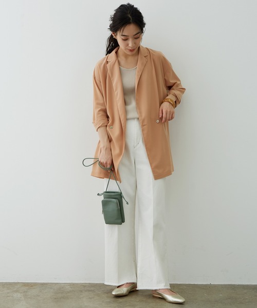 SALON adam et rope'（サロン アダム エ ロペ）の「サテンライクリラックスジャケット（テーラードジャケット・レディース・ベージュ/ブラック・FREE）」の13枚目の写真