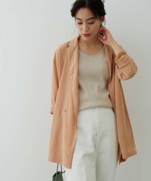 SALON adam et rope'（サロン アダム エ ロペ）の「サテンライクリラックスジャケット（テーラードジャケット・レディース・ベージュ/ブラック・FREE）」の15枚目の写真