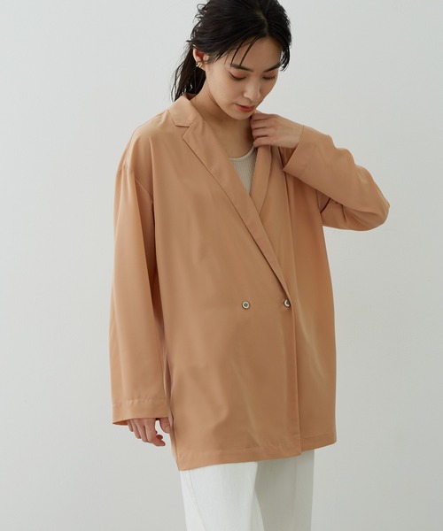 SALON adam et rope'（サロン アダム エ ロペ）の「サテンライクリラックスジャケット（テーラードジャケット・レディース・ベージュ/ブラック・FREE）」の18枚目の写真