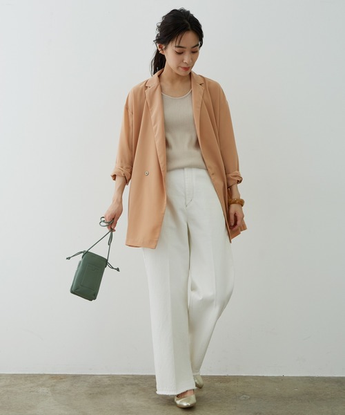 SALON adam et rope'（サロン アダム エ ロペ）の「サテンライクリラックスジャケット（テーラードジャケット・レディース・ベージュ/ブラック・FREE）」の19枚目の写真